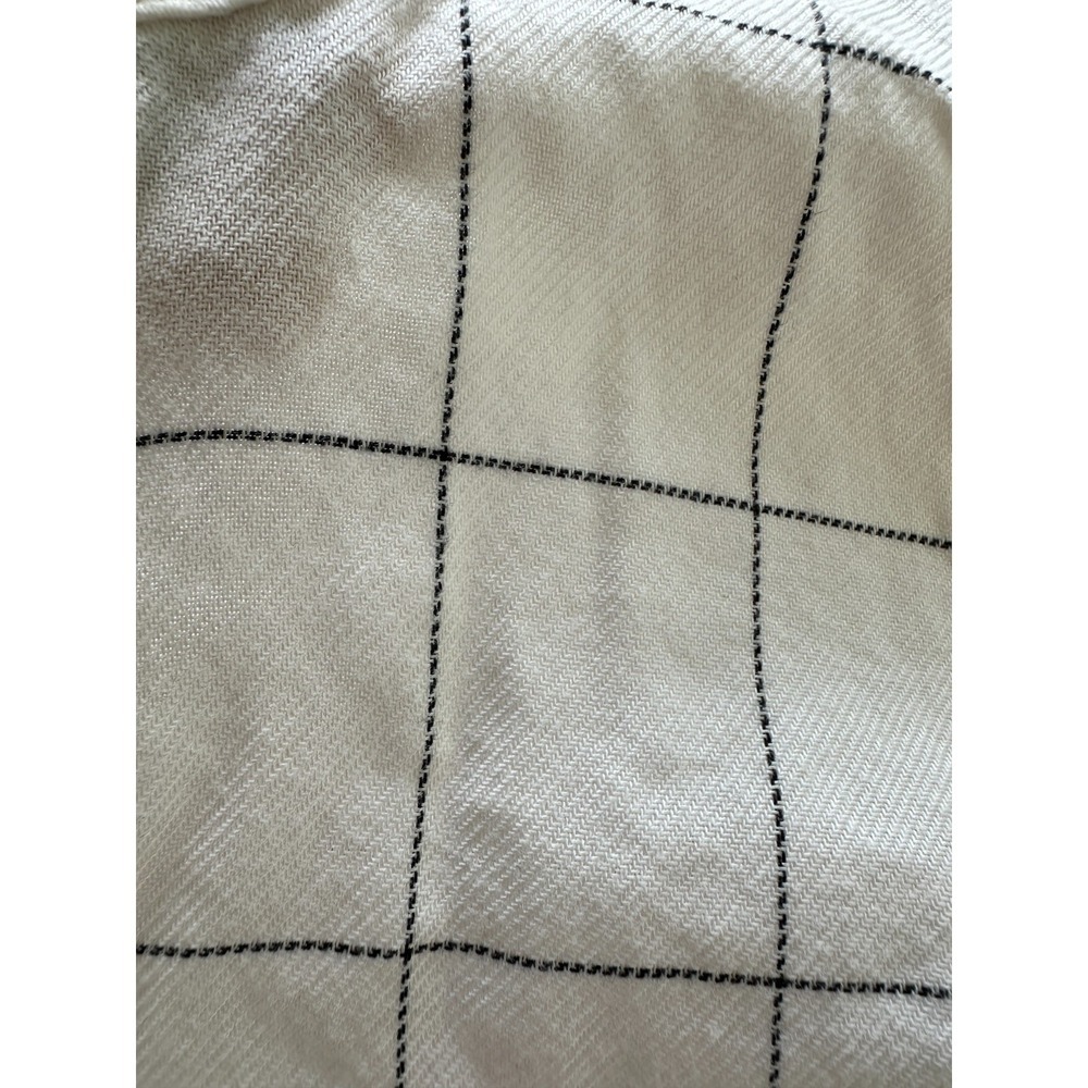 UNTUCKit For Her Ivory Winona Window Pane Button Down Shirt Women size 14 - Picture 8 of 9